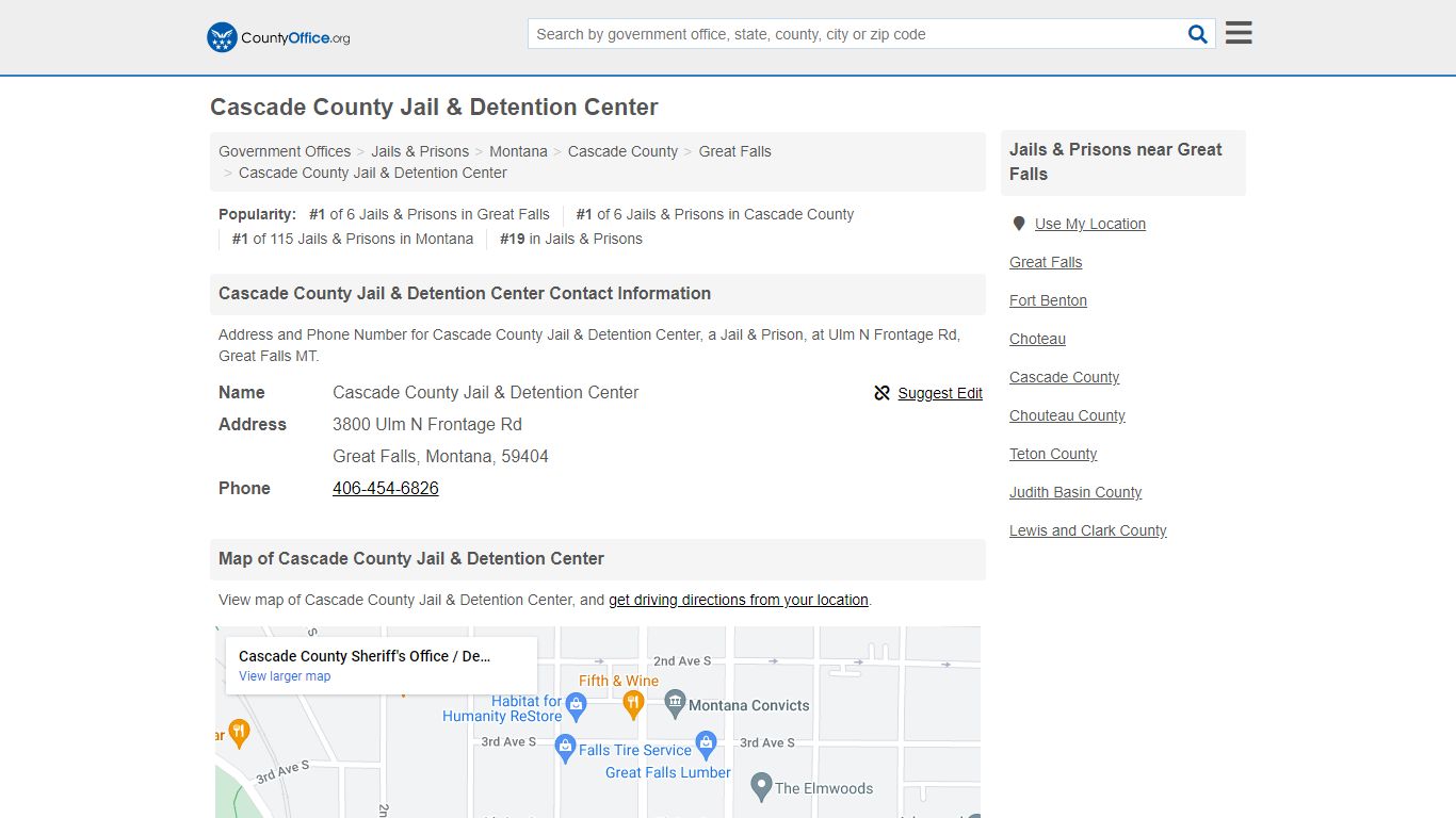 Cascade County Jail & Detention Center - Great Falls, MT ...
